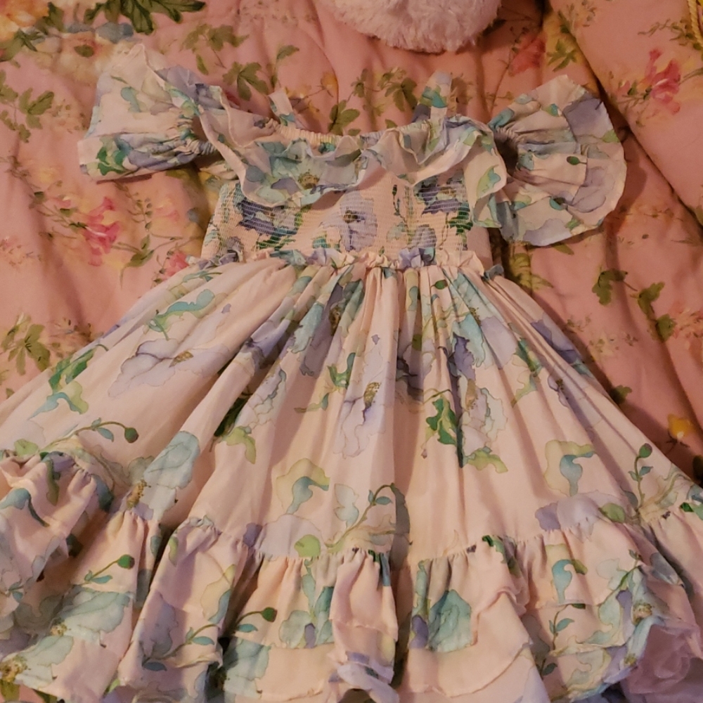 Ruffle off shoulder spring dress